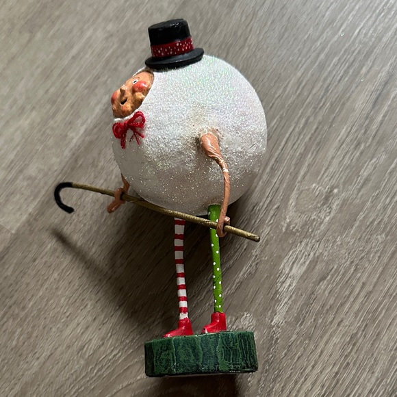 Whimsical Lori C. Mitchell Holiday Snowman with Red and Green Stripes - Picture 10 of 13